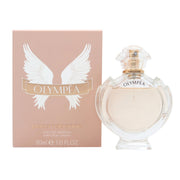 Paco Rabanne Olympea Eau de Parfum 30 ml flakon i blød rosa glas med laurbærformede vinger og gyldent låg