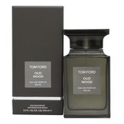 Tom Ford Private Blend Oud Wood Eau de Parfum 100ml fra Tom Ford, 100 ml ravglasflakon med sort låg og gylden frontetiket.