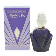 Elizabeth Taylor Passion Eau de Toilette 74 ml flakon i dyb lilla glas med guldkantet låg og klassisk, buet silhuet