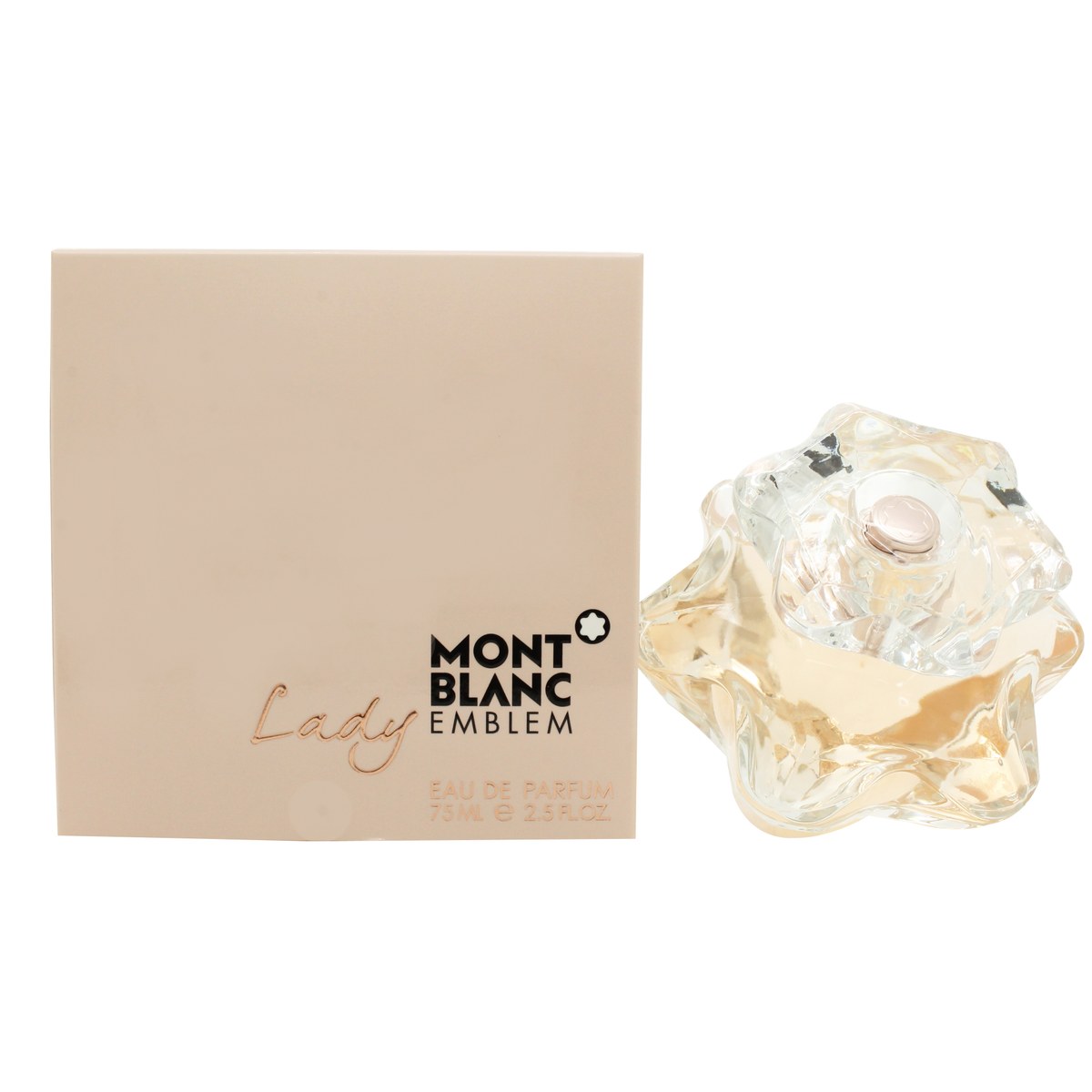 Mont Blanc Lady Emblem Eau de Parfum 75 ml fra Mont Blanc, facetslebet rosa flakon med sølvkapsel og krystalformet design