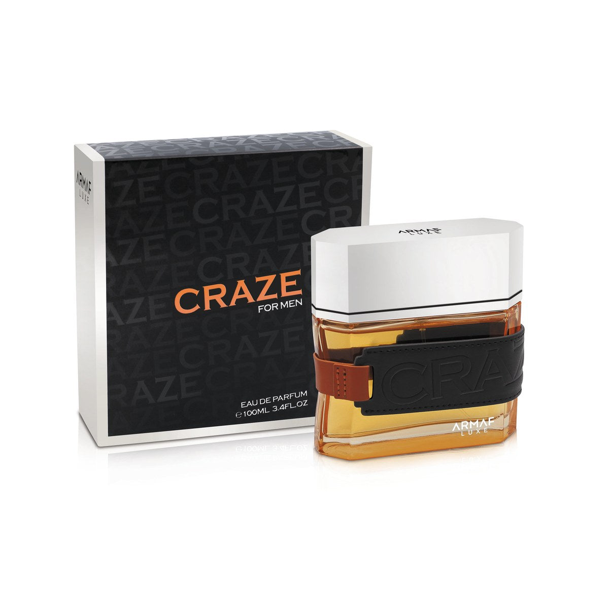 Armaf Craze Eau de Parfum, Armaf, 100 ml – brun flaske i flaskeform med sølvhals og præget hesteemblem på fronten