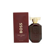 Hugo Boss Boss The Scent Elixir Parfum Intense 50 ml, Hugo Boss – mørkerød rektangulær glasflaske med gylden kapsel