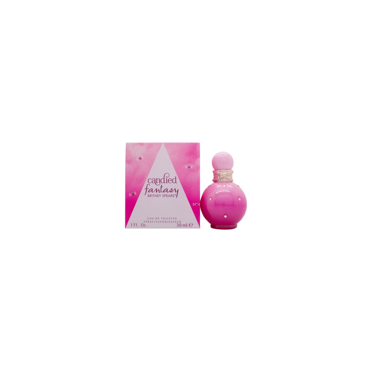 Britney Spears Candied Fantasy Eau de Toilette, Britney Spears, 30 ml – pink krystalflakon med guldkugleprop