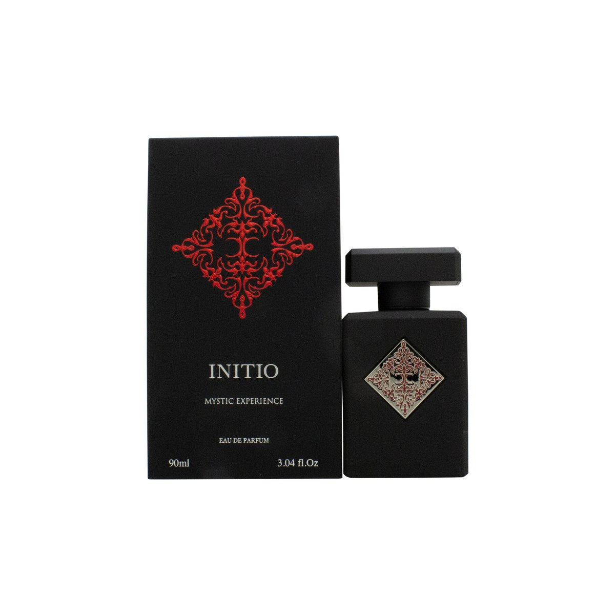 Initio Parfums Prives Mystic Experience Eau de Parfum 90 ml – mørkeblå, mat flakon med guldrund emblem og afrundet form.