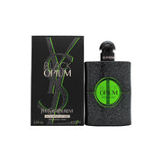 Yves Saint Laurent Black Opium Illicit Green Eau de Parfum 75 ml, sort flakon med neon grøn midte og sort etiket