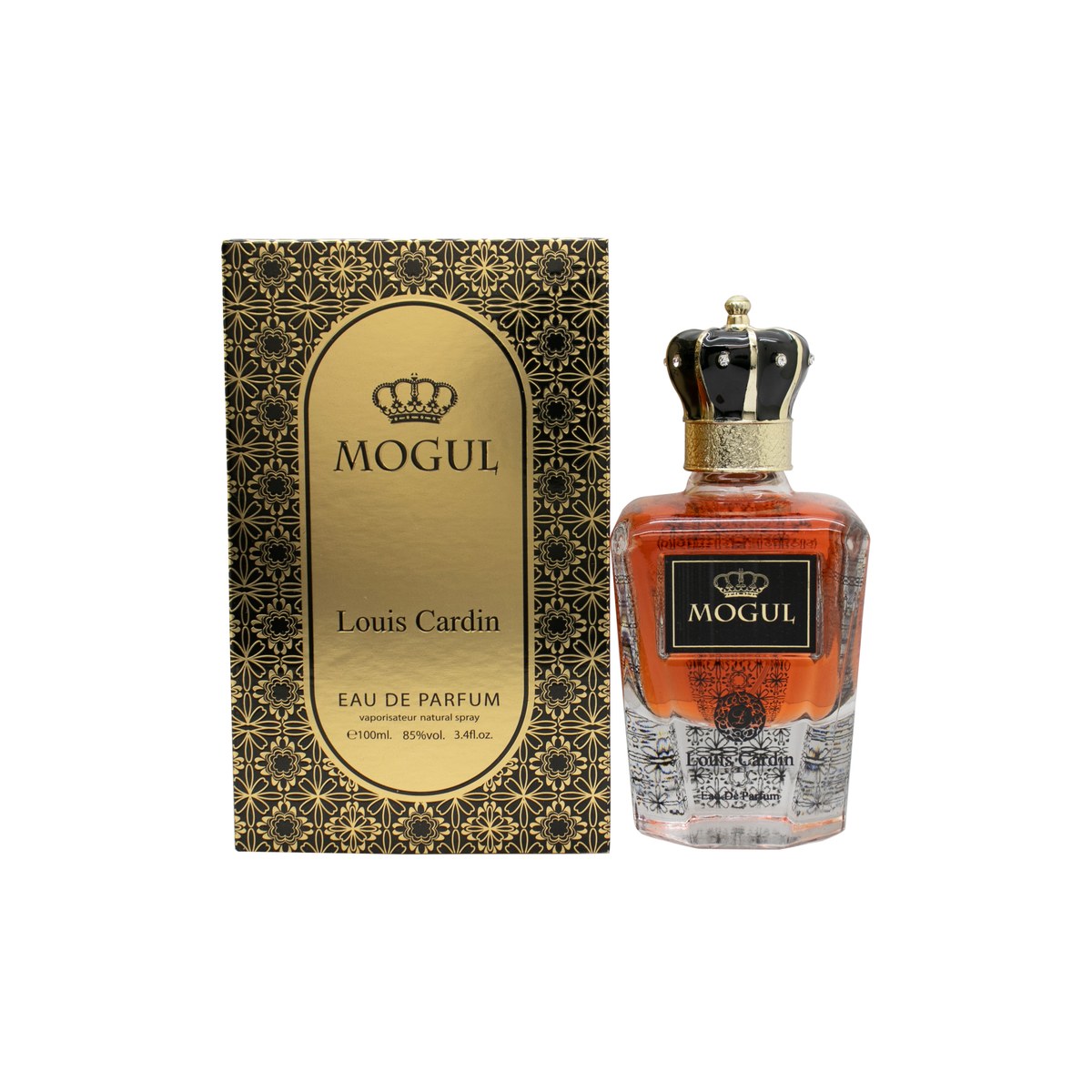 Louis Cardin Mogul Eau de Parfum 100 ml fra Louis Cardin i sort og guldfarvet, kantet flakon med mønstret front