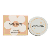 Marc Jacobs Daisy Love Parfum Drops 30 kapsler, gyldne blomsterformede kapsler i klar flakon med hvidt margueritlåg