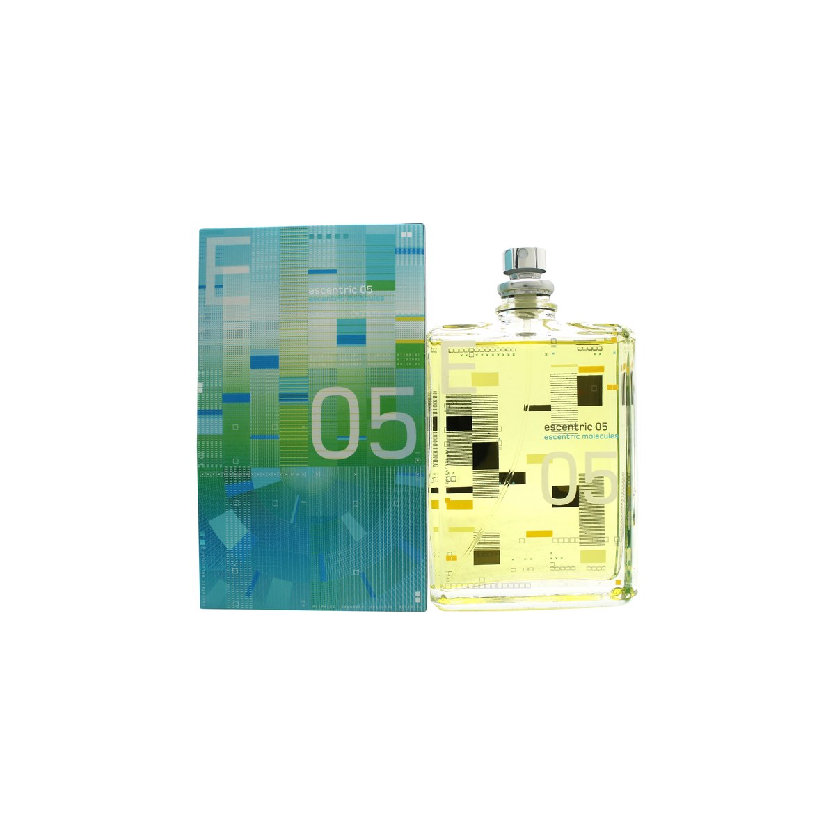 Escentric Molecules Escentric 05 Eau de Toilette 100 ml klar glasflaske med minimalistisk etiket og gylden væske