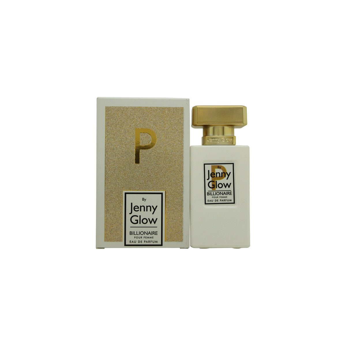 Jenny Glow Billionaire Eau de Parfum 30 ml – klar glasflaske med sølvlåg og sort/hvid etiket.