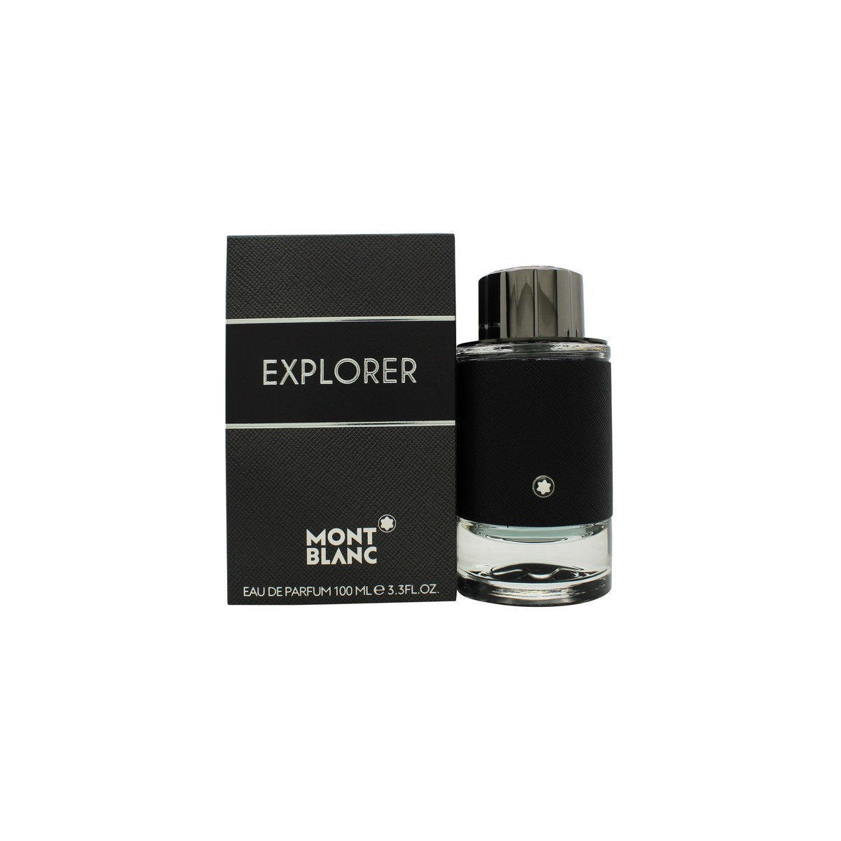 Mont Blanc Explorer Eau de Parfum, Mont Blanc, 100 ml – sort cylindrisk flakon med sølvlogo og tekstureret hylster