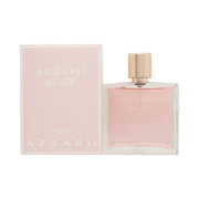 Azzaro Pour Elle Eau de Parfum, Azzaro, 100 ml – slank buet glasflakon med rosatonet duft og kobberfarvet låg.