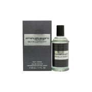 Emanuel Ungaro Metallic Night Eau de Toilette 50ml – mørkeblå metallic flakon med buet form og sort hætte
