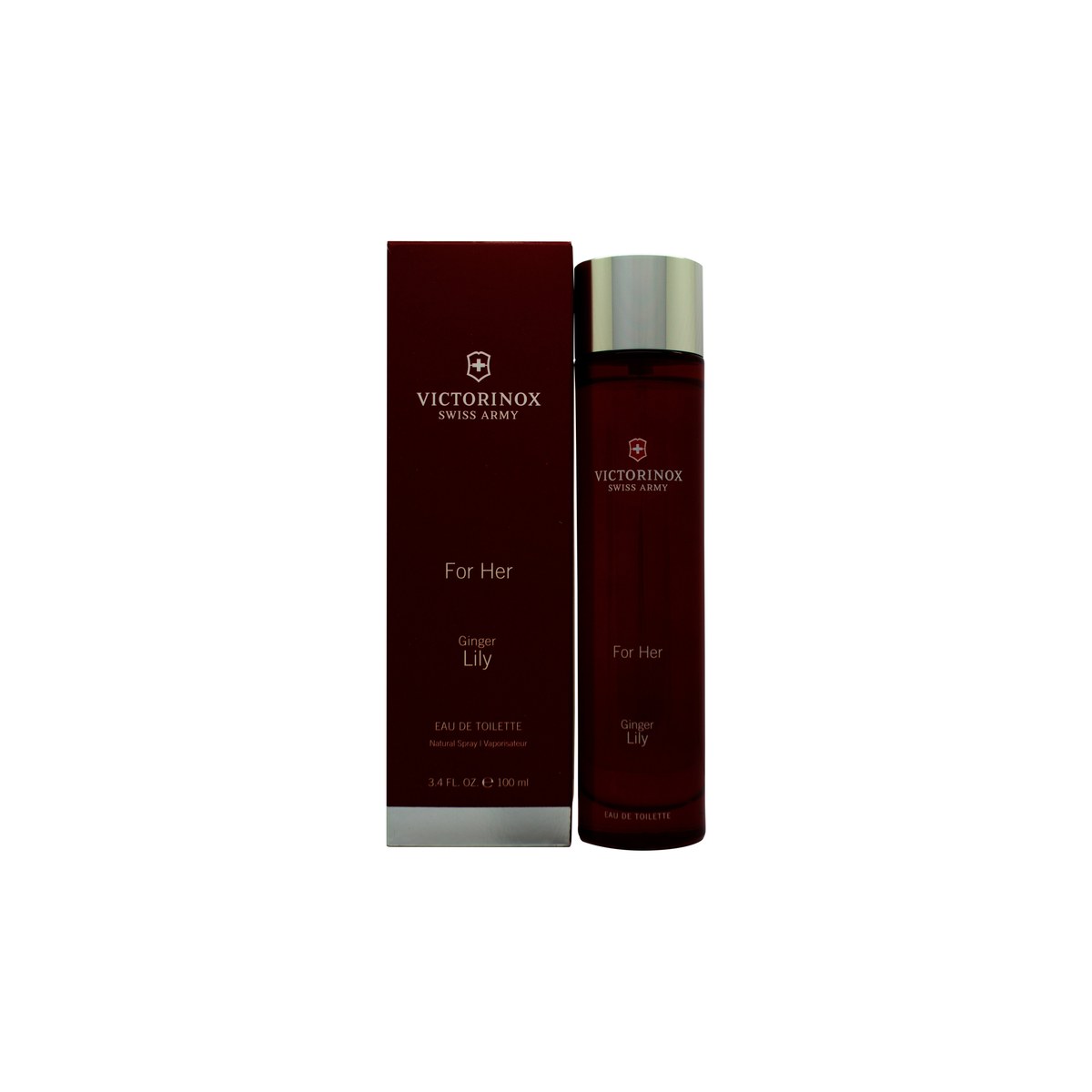 Swiss Army Victorinox Ginger Lily Eau de Toilette 100ml flakon i klart glas med sølvfarvet låg og minimalistisk design
