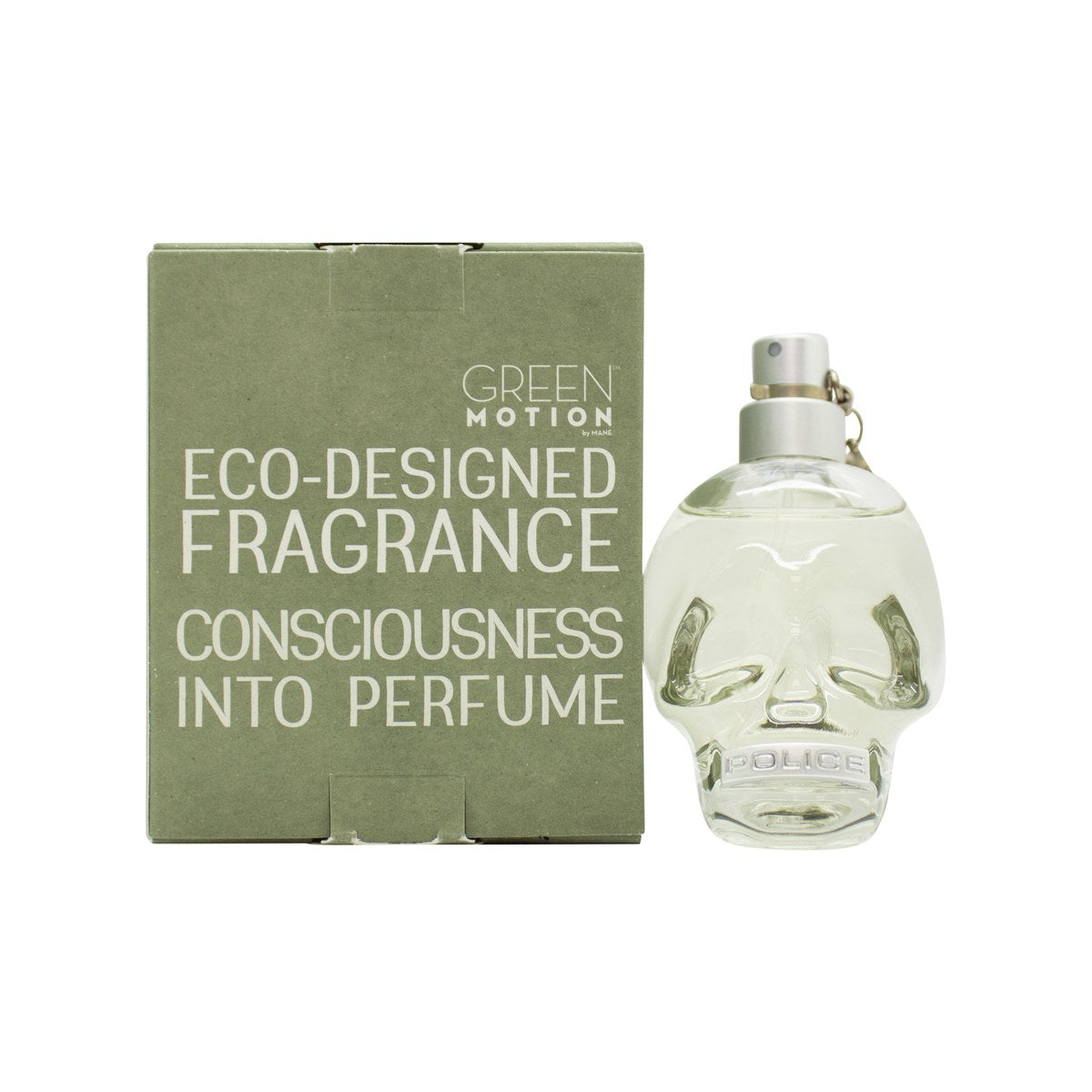 Police To Be Super (Natural) Eau de Toilette 40 ml fra Police – grøn camouflage kranieformet flakon med gulddetaljer og hætte