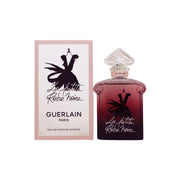 Guerlain La Petite Robe Noire Eau de Parfum Intense 100 ml – mørkblå hjerteformet glasflakon med sort kjolemotiv