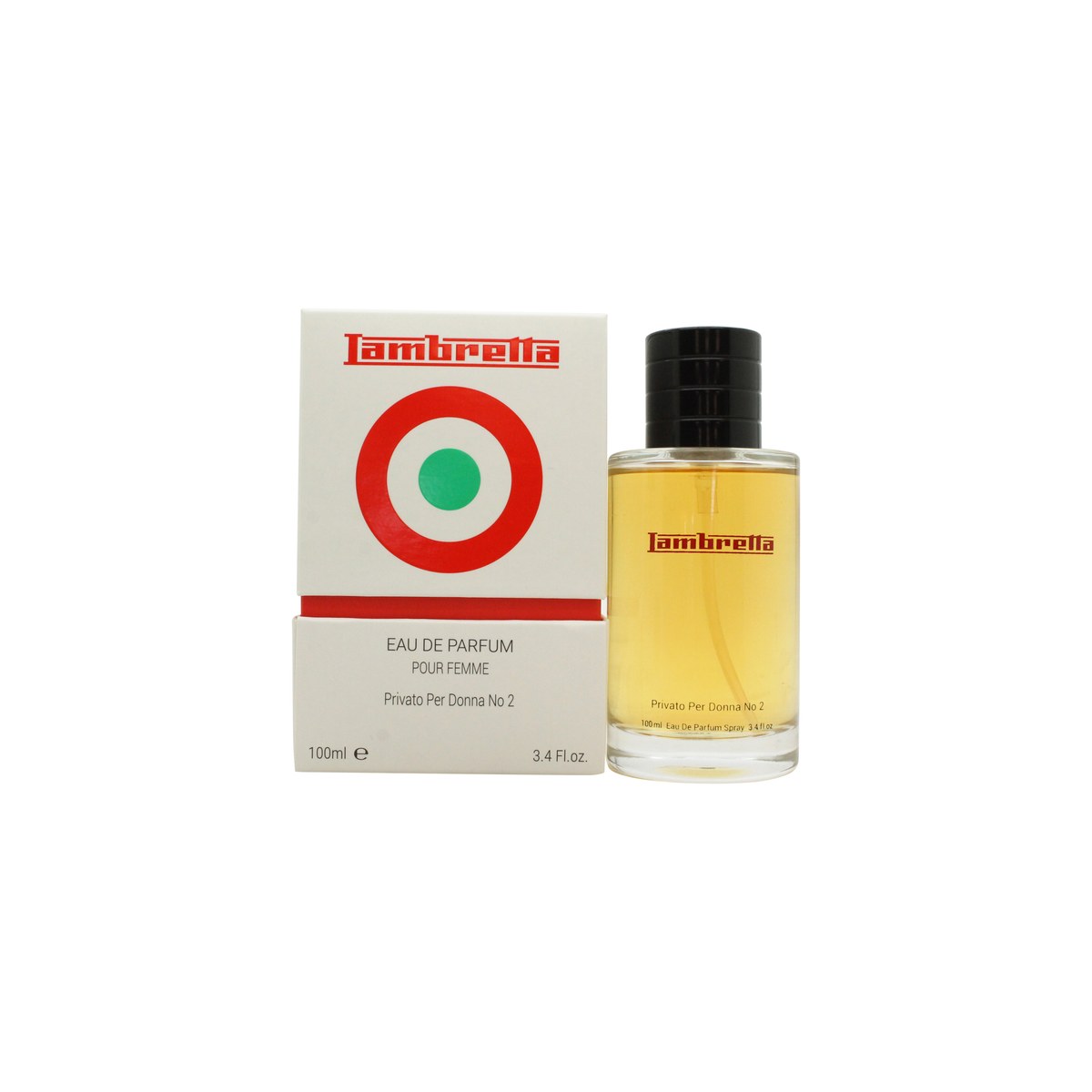 Lambretta Privato Per Donna No.2 Eau de Parfum 100 ml fra Lambretta i rosatonet, rund glasflaske med sølvfarvet låg