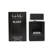 Nicole Miller Black Eau de Toilette 100 ml – sort, rektangulær glasflaske med sølvdetaljer og minimalistisk design