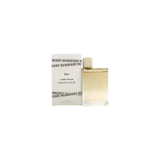 Burberry Her London Dream Eau de Parfum 100ml, Burberry 100 ml, klar glasflaske med lys ferskentone, rundet form og sort låg