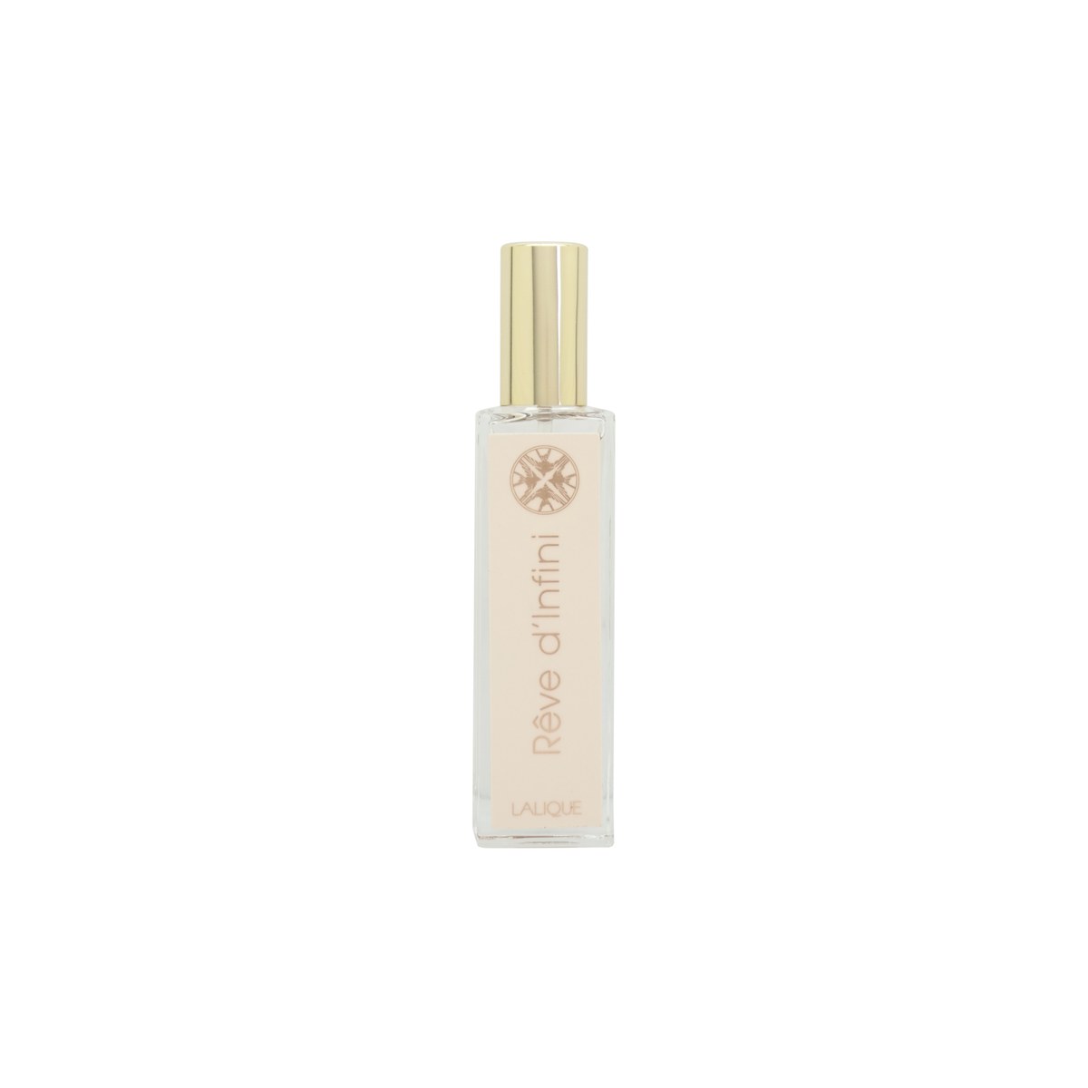 Lalique Reve d'Infini Eau de Parfum 15 ml fra Lalique, elegant klar glasflakon med sort kvast og guldfarvet låg