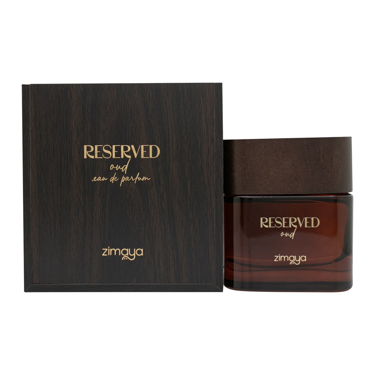 Zimaya Reserved Oud Eau de Parfum 100 ml fra Zimaya, sort firkantet flaske med gulddetaljer og matchende hætte
