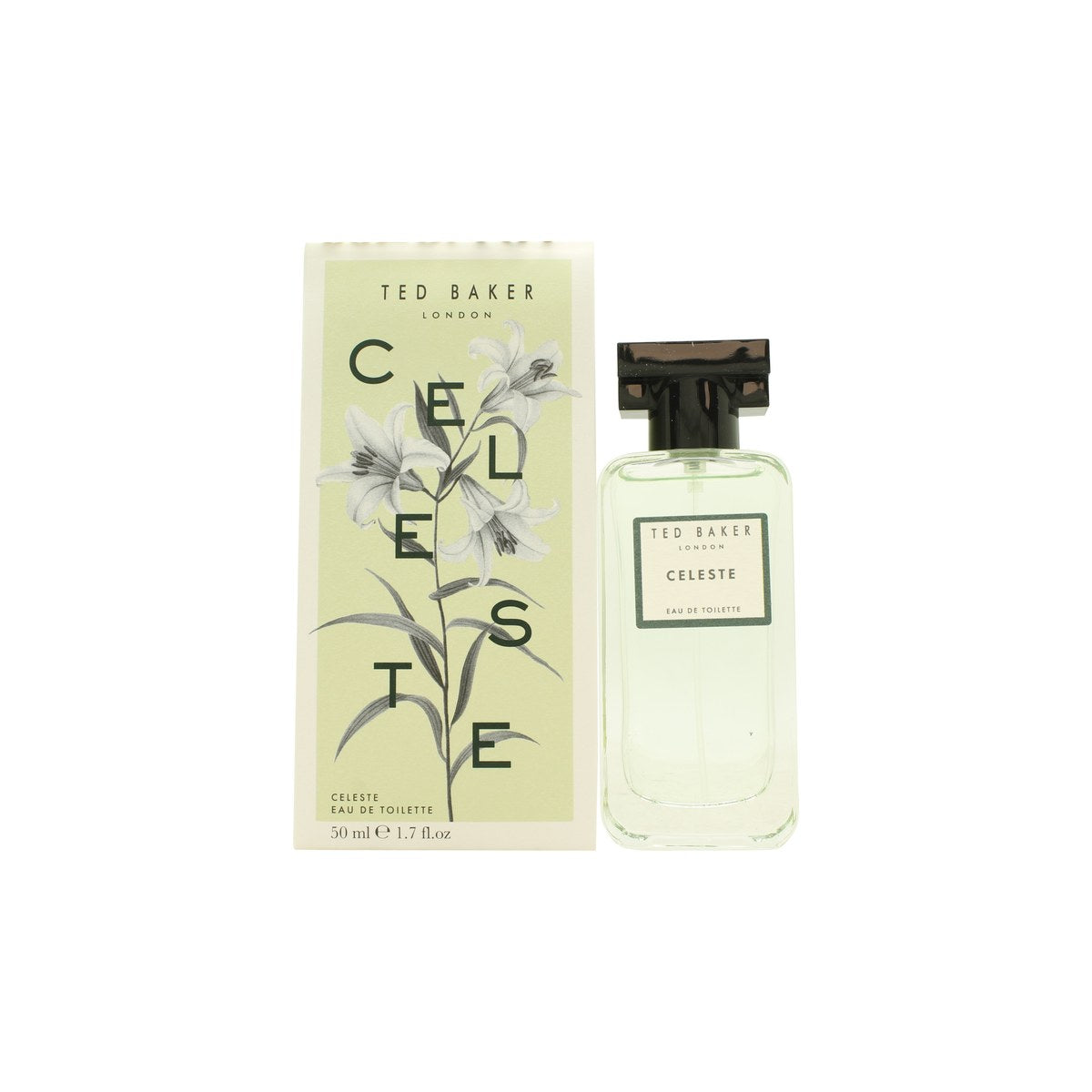 Ted Baker Celeste Eau de Toilette, Ted Baker 50 ml, i lyseblå cylindrisk flaske med rosaguld låg og sløjfe