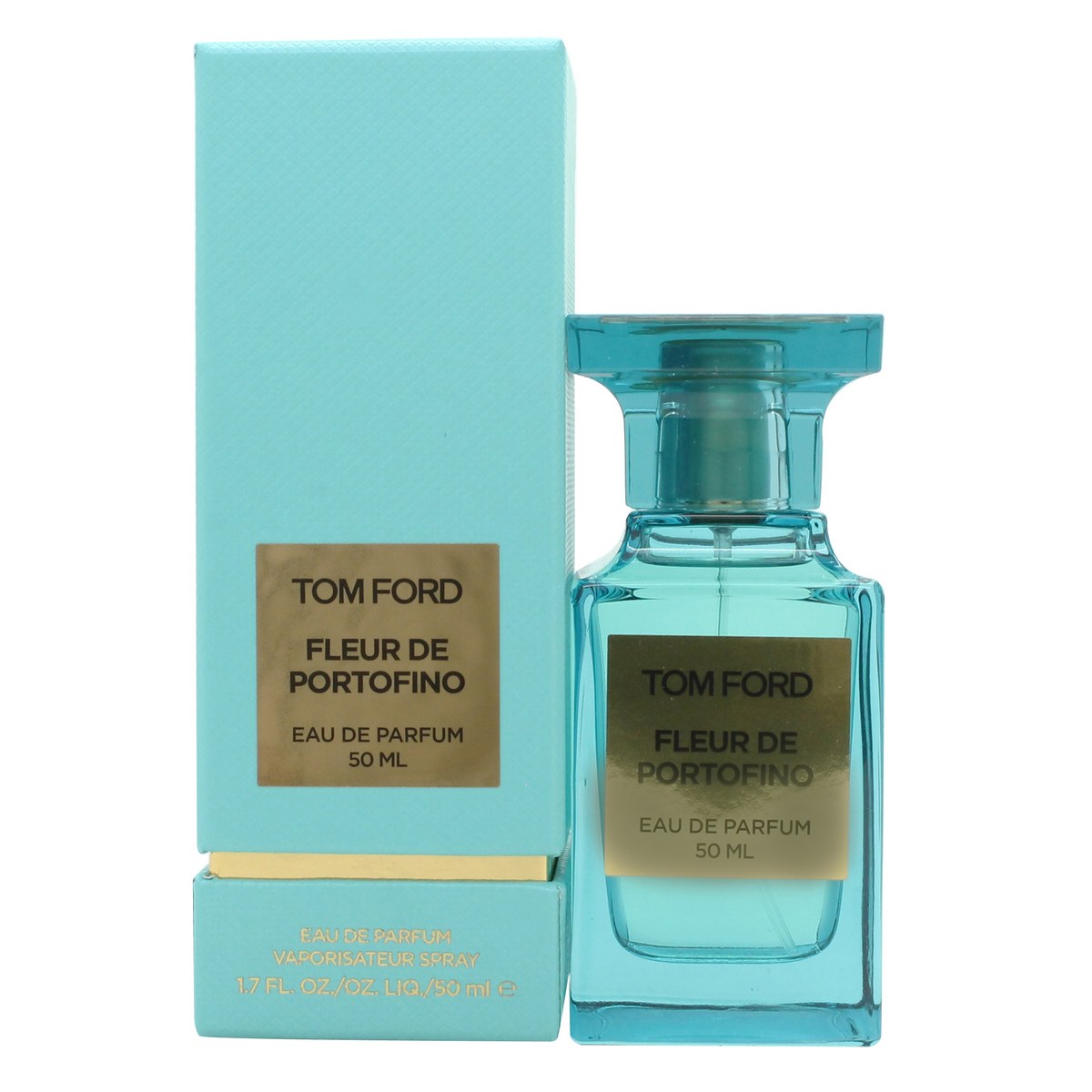 Tom Ford Fleur de Portofino Eau de Parfum 50 ml fra Tom Ford i turkis, riflet glasflaske med guldfarvet låg