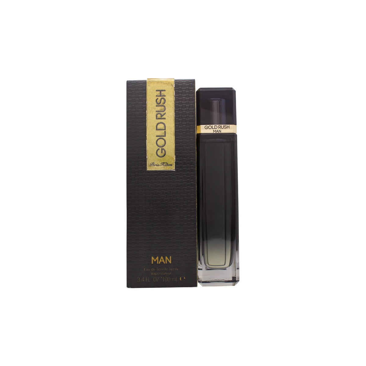 Paris Hilton Gold Rush Man Eau de Toilette 100 ml fra Paris Hilton – gylden, rektangulær flakon med sort kant og guldkork