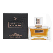 David & Victoria Beckham Intimately Men Eau de Toilette 75 ml – klar glasflaske med ravfarvet indhold og mørk tonet top