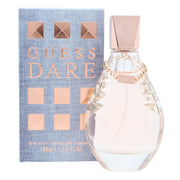 Guess Dare Eau de Toilette 100ml Guess 100 ml – klar glasflaske med lyseblå væske, sølvlogo og rund sølvprop