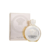 Versace Eros Pour Femme Eau De Parfum, Versace 100 ml – rund, gylden parfumeflaske med Medusa-præg og klassisk design