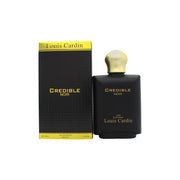 Louis Cardin Credible Noir Eau de Parfum 100 ml i sort, kantet glasflaske med gyldent logo og sort hætte