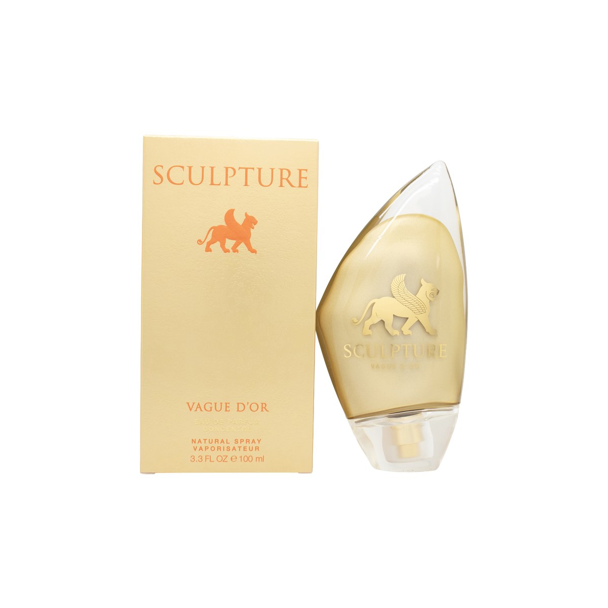 Nikos Sculpture Vague d'Or Eau de Parfum 100 ml – gylden, skulpturel flakon med buet form og blank overflade