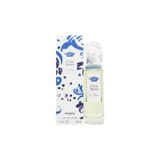 Sisley L'Eau Rêvée D'Ikar Eau De Toilette 50 ml, klar glasflaske med afrundet form, etiketdesign i grøn-blå toner og hvid sprayhætte