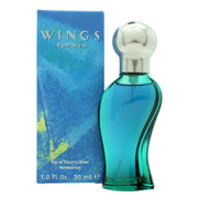 Giorgio Beverly Hills Wings for Men Eau De Toilette 30ml, Giorgio Beverly Hills – klar blå glasflakon med gyldent låg og afrundet form