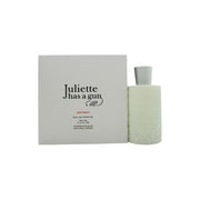 Anyway Eau De Parfum Juliette Has A Gun 100 ml flaske i pastelblå glas med slank form og diskrete indgraverede korsager