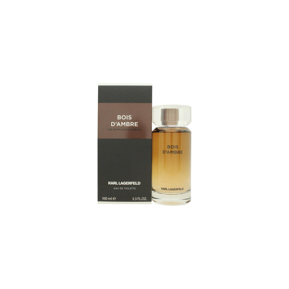 Karl Lagerfeld Bois d'Ambre Eau de Toilette 100 ml, Karl Lagerfeld – ravfarvet glasflakon med sort låg, firkantet form