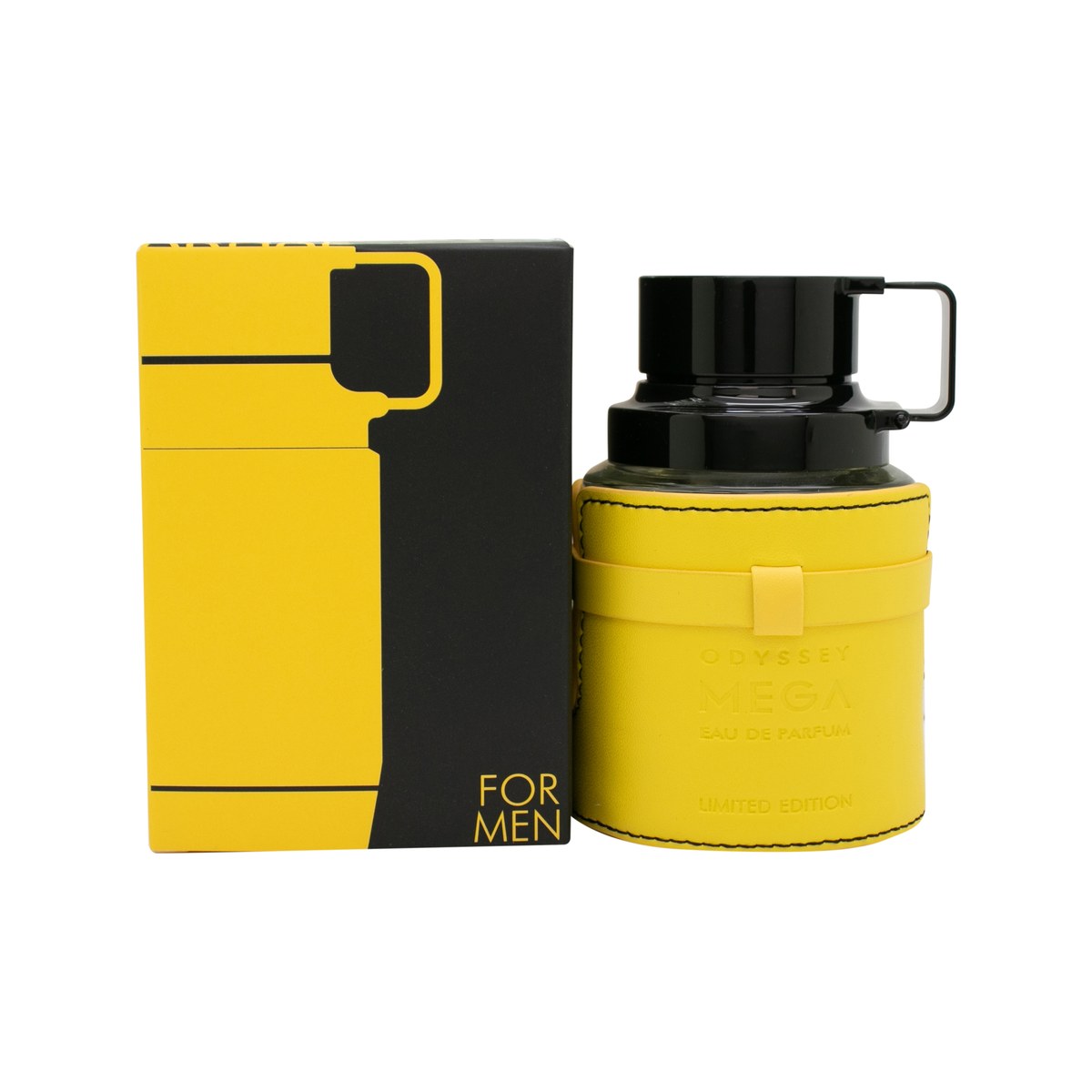 Armaf Odyssey Mega Eau de Parfum 60 ml, Armaf – cylindrisk blå flakon med sort låg og gyldne detaljer, moderne design