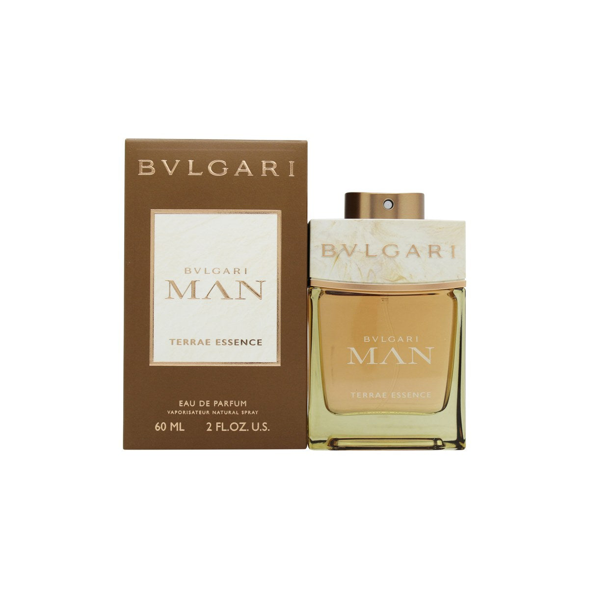 Bvlgari Man Terrae Essence Eau de Parfum, Bvlgari, 60 ml – firkantet flakon i bronzebrunt glas med sort låg og mat finish