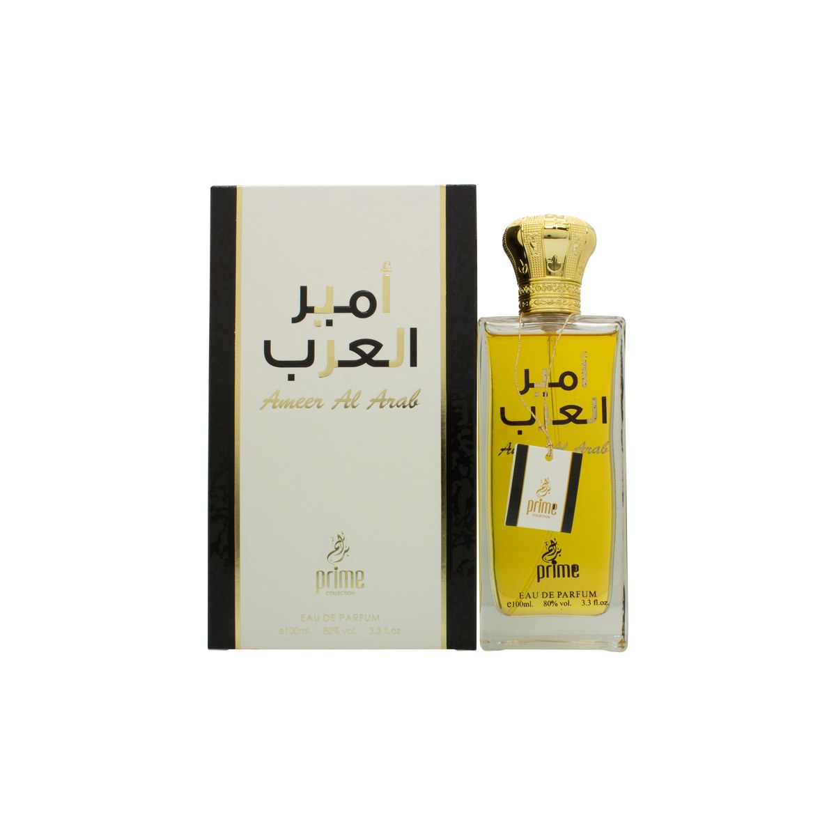 Prime Collection Ameera Al Arab Eau de Parfum 100 ml, Prime Collection – gylden flakon med ornamenteret låg og arabisk mønster