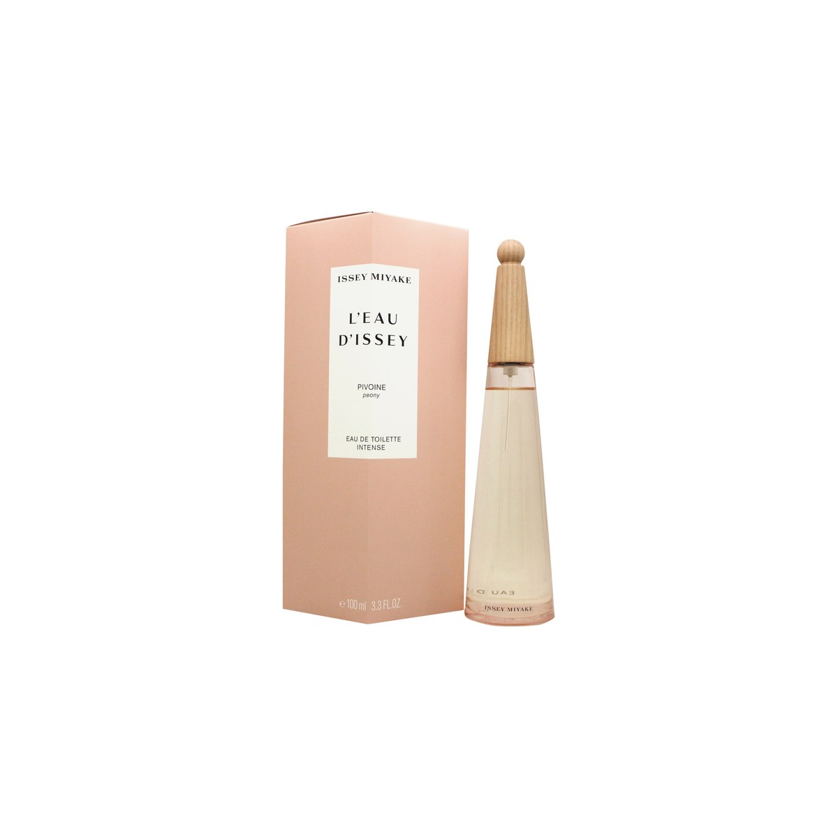 L'Eau D'Issey Pivoine Eau De Toilette Issey Miyake 100 ml i klar krystalflaske med rosa skær og asketræslåg