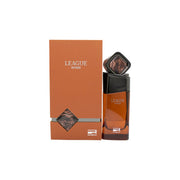 Rue Broca League Arena Eau de Parfum 100 ml, Rue Broca – firkantet klar flakon med gylden logo og sort kantet låg