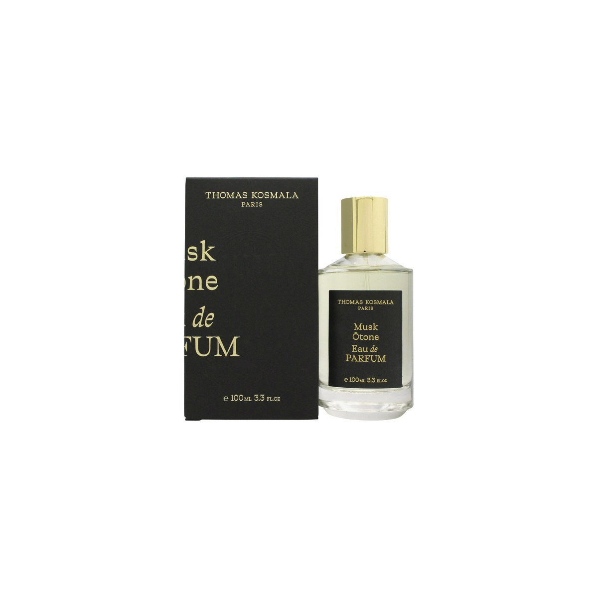 Thomas Kosmala Musk Otone Eau de Parfum – Thomas Kosmala 100 ml, klar glasflaske med sort låg og enkel etiket.