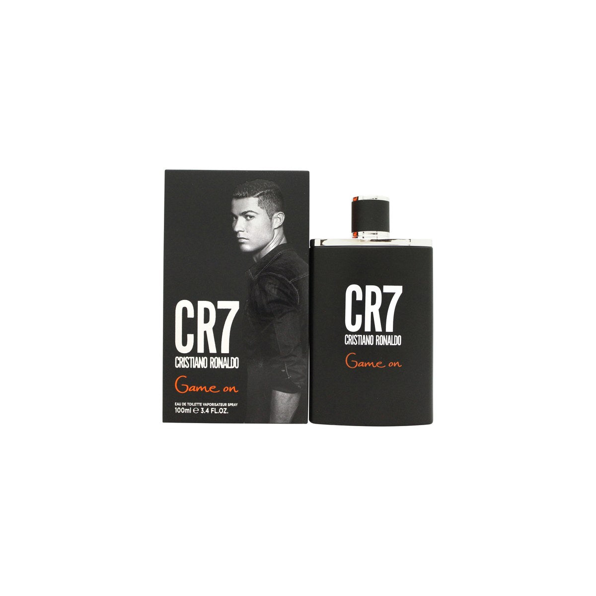 Cristiano Ronaldo CR7 Game On Eau De Toilette 100 ml – sort og rød flakon med geometrisk mønster og blank finish