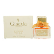 Gisada Donna Women Eau De Toilette, Gisada, 50 ml, klar glasflaske med lys rosa væske, gylden rund hætte og feminint design