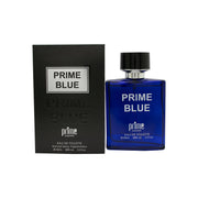 Prime Collection Prime Blue Eau De Toilette 100 ml, Prime Collection, mørkeblå cylindrisk flaske med sølvfarvet låg og minimalistisk design