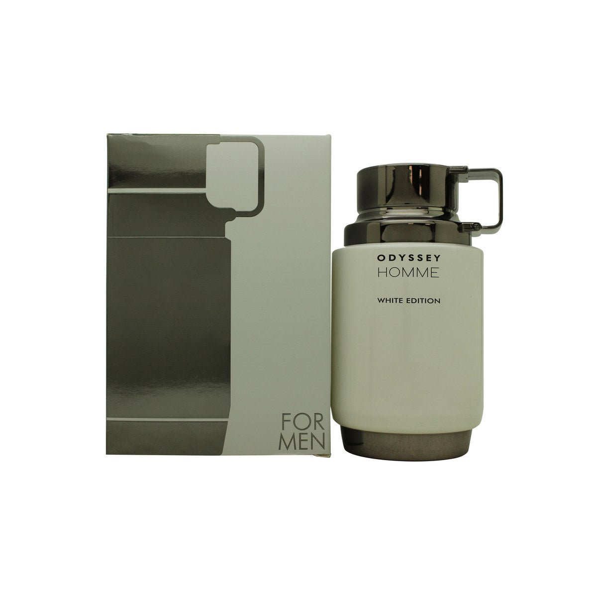 Armaf Odyssey Homme White Edition Eau de Parfum 200 ml fra Armaf – hvid, firkantet flakon med sort låg og minimalistisk design
