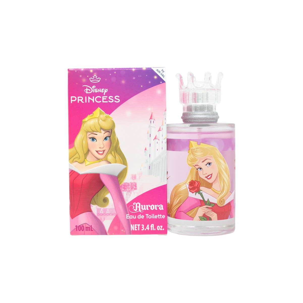 Disney Aurora Castle Eau de Toilette 100ml, Disney, 100 ml – lyserød flakon med slotmotiv og klar hætte