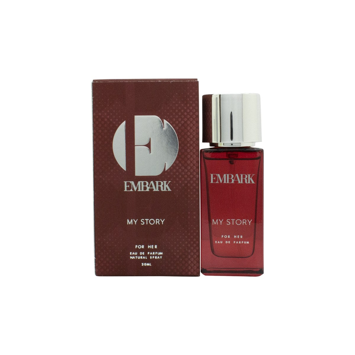 Embark My Story For Her Eau de Parfum 30ml fra Embark 30 ml i klar rosa glasflaske med afrundet form og gyldent låg