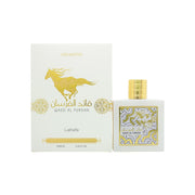 Lattafa Qaed Al Fursan Unlimited Eau de Parfum 90 ml fra Lattafa, hvid flakon med gulddetaljer og gylden kuppelformet hætte
