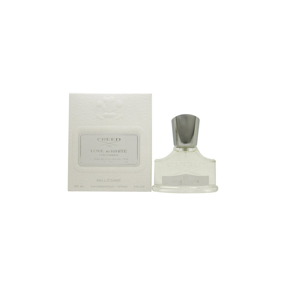 Creed Love in White for Summer Eau de Parfum 30 ml fra Creed i hvid, slank flakon med sølvkapsel og rent design.